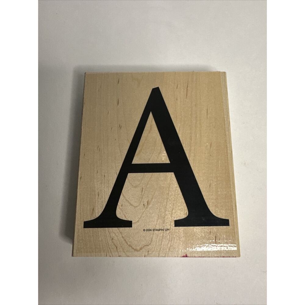 Stampin Up Monogram A Upper Case Capital “A” Large Upper Case‎ Wood Stamp No Box